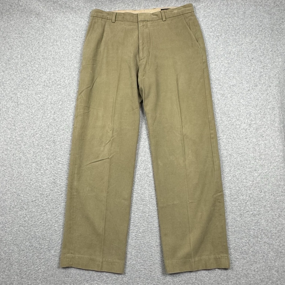 Banana Republic Dress Chino Pants Men 35x32 Beige Khaki Straight Fit Casual EUC